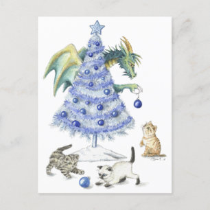 Postale Faire-part Carte de Noël bleue