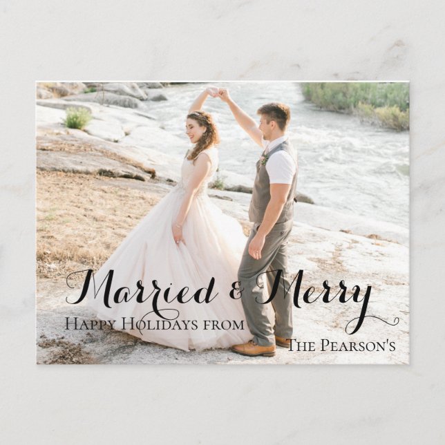 Postale Faire-part Carte de Noël pour jeunes mariés (Devant)