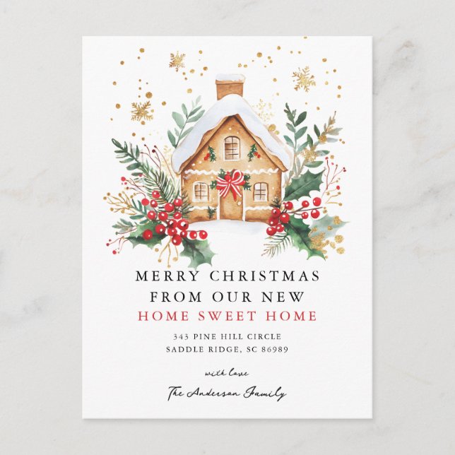 Postale Faire-part Carte de Noël pour une nouvelle maison (Devant)