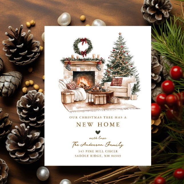 Postale Faire-part Carte de Noël rustique pour nouvelle maison (Créateur téléchargé)
