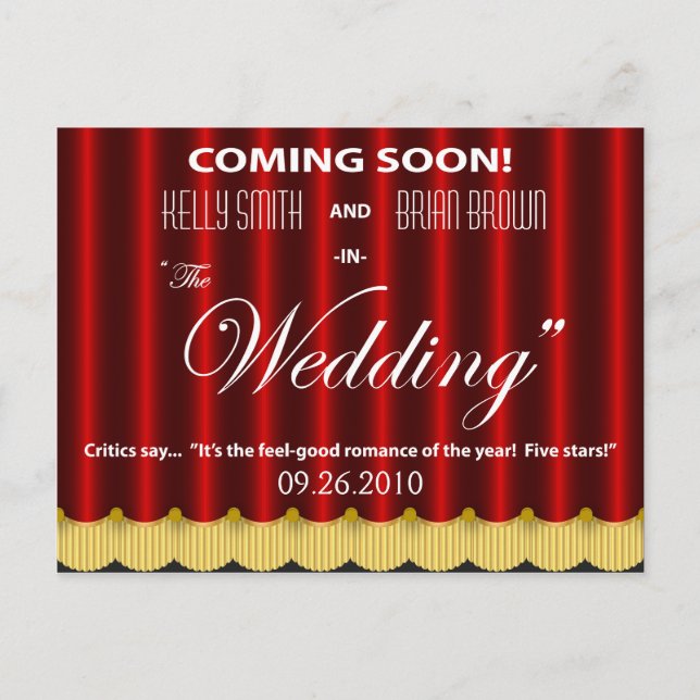Postale Faire-part Carte de pré-annonce de cinéma (Devant)