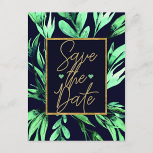 Postale Faire-part Carte de pré-annonce de mariage aquarelle botaniqu