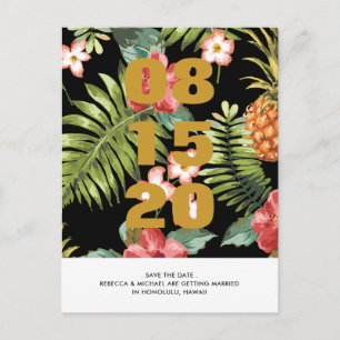 Postale Faire-part Carte de préavis de mariage floral tropical