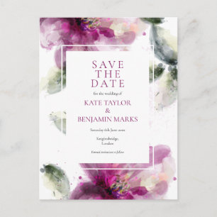 Postale Faire-part Carte de rappel à sauvegarder florale Lily rose aq
