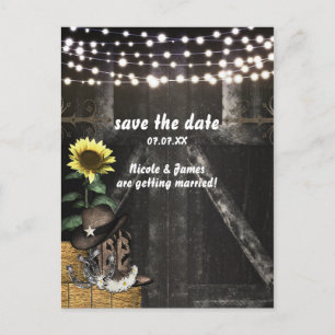 Postale Faire-part Carte de rappel de mariage Country Western Rustic 