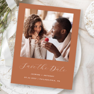 Postale Faire-part Carte de rappel minimaliste en terre cuite
