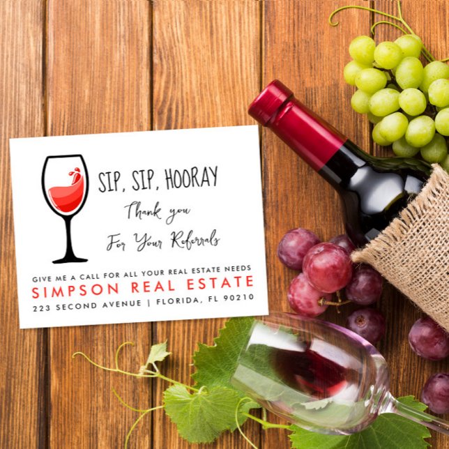 Postale Faire-part Carte de recommandation de vin, Promo d'affaires S (Créateur téléchargé)