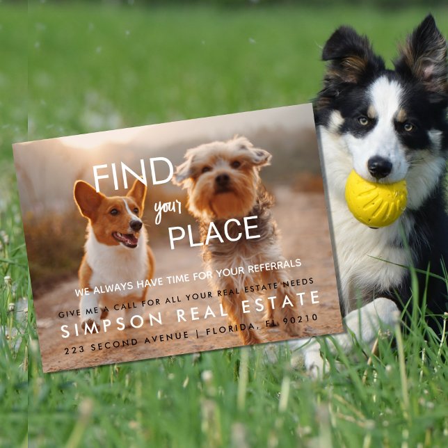 Postale Faire-part Carte de Référence Immobilière Chien Mignon Trouve (Créateur téléchargé)