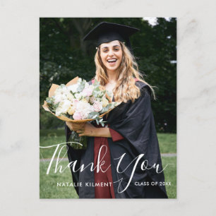 Postale Faire-part Carte de remerciement de fin d'études en photo ave