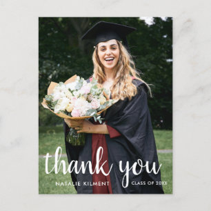 Postale Faire-part Carte de remerciement de fin d'études en photo de