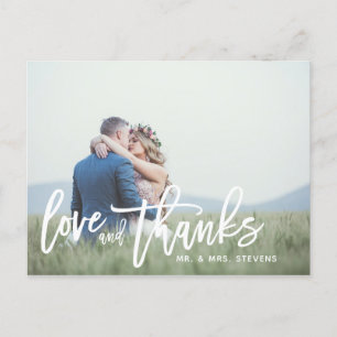 Postale Faire-part Carte de remerciement de mariage Love and Thanks