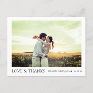 Postale Faire-part Carte de remerciement de mariage simple moderne av
