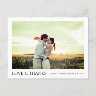 Postale Faire-part Carte de remerciement de mariage simple moderne av