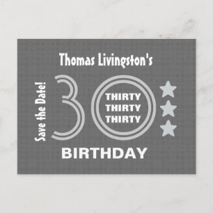 Postale Faire-part Carte de sauvegarde d'anniversaire 30 ans moderne