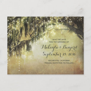 Postale Faire-part carte de sauvegarde de date avec guirlande lumineu