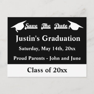 Postale Faire-part Carte de sauvegarde de date de graduation blanche