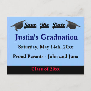 Postale Faire-part Carte de sauvegarde de date de graduation moderne 