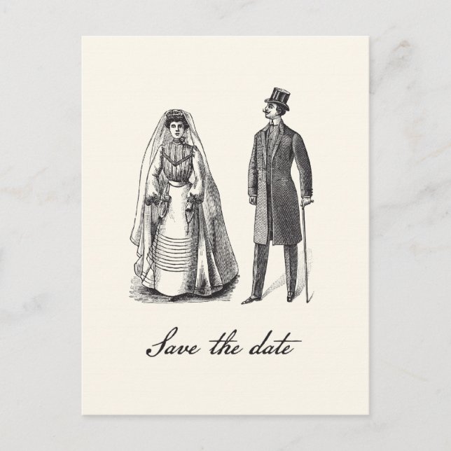 Postale Faire-part Carte de sauvegarde de date de mariage (Devant)