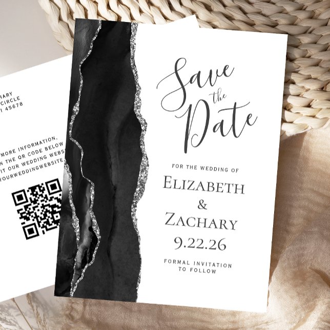 Postale Faire-part Carte de sauvegarde de date de mariage à code QR e (Créateur téléchargé)