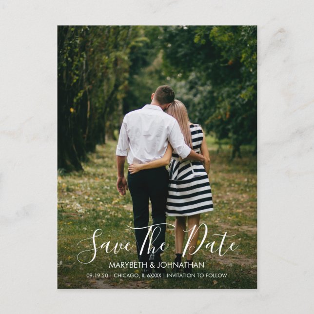 Postale Faire-part Carte de sauvegarde de date de mariage à l'aquarel (Devant)