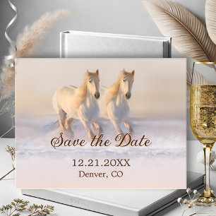Postale Faire-part Carte de sauvegarde de date de mariage de chevaux 
