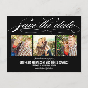 Postale Faire-part Carte de sauvegarde de date de script magnifique