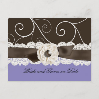 Postale Faire-part Carte de sauvegarde de date florale en ruban de de