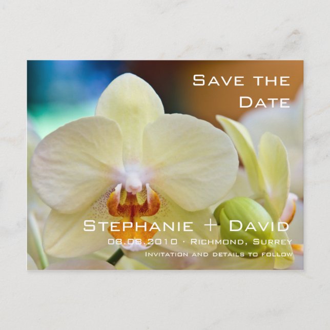 Postale Faire-part Carte de sauvegarde de date Orchidée (Devant)