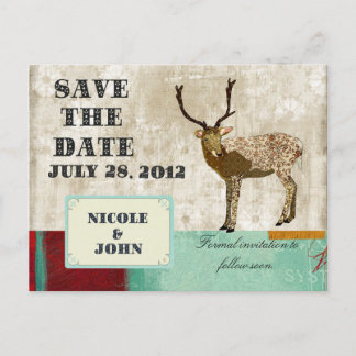 Postale Faire-part Carte de sauvegarde de date Ornate Buck Carte pos