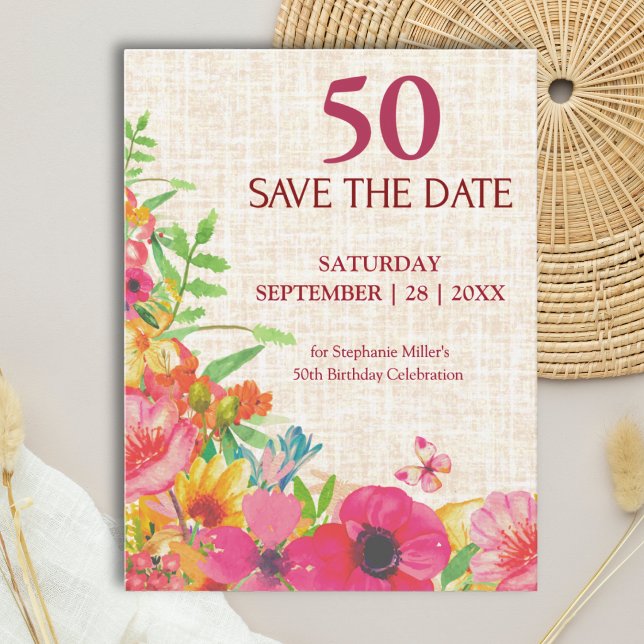 Postale Faire-part Carte de sauvegarde de date pour 50e anniversaire  (Créateur téléchargé)