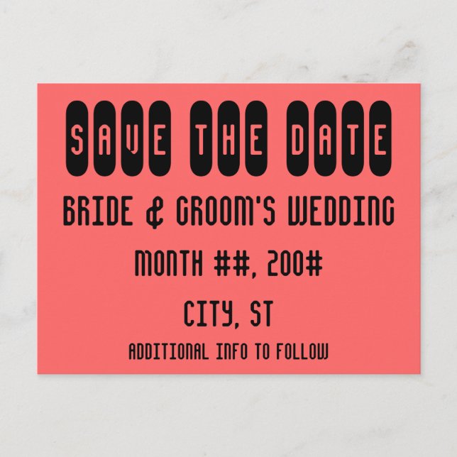 Postale Faire-part Carte de sauvegarde de la date (Devant)