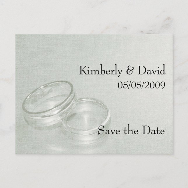 Postale Faire-part Carte de sauvegarde de la date de mariage (Argent) (Devant)