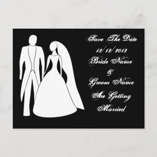 Postale Faire-part Carte de sauvegarde de la date du mariage (Devant)