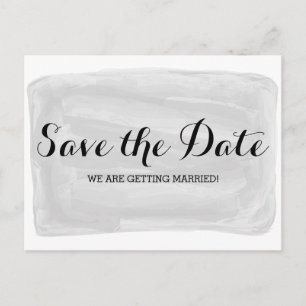 Postale Faire-part Carte de sauvegarde de mariage à l'aquarelle grise