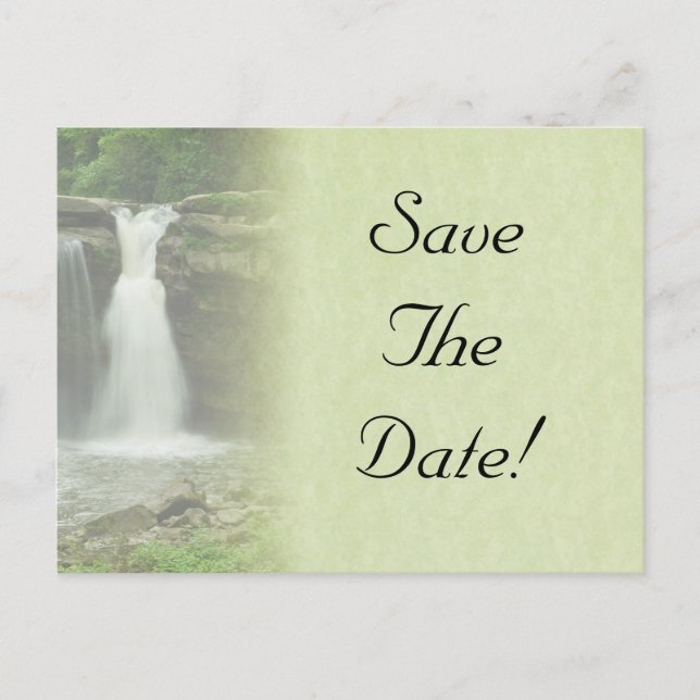 Postale Faire-part Carte de sauvegarde de mariage de cascade (Devant)