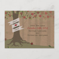 Carte de sauvegarde de mariage de verger de pommie