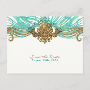 Postale Faire-part Carte de sauvegarde de plage glamour coquillage sa