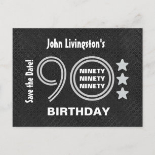Postale Faire-part Carte de sauvegarde moderne pour les 90 ans V90F