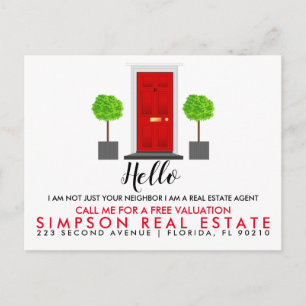 Postale Faire-part Carte de visite d'agent immobilier HELLO