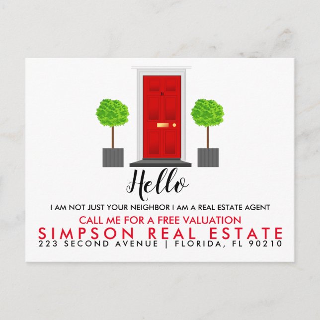 Postale Faire-part Carte de visite d'agent immobilier HELLO (Devant)