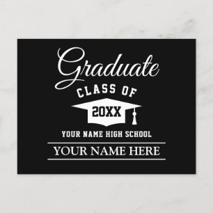 Postale Faire-part Carte de voeux de fin d'études pour lui ou elle