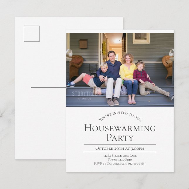 Postale Faire-part Carte de vœux de pendaison de crémaillère photo mo (Devant / Derrière)