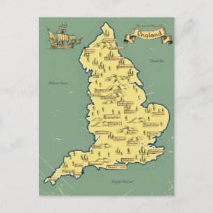 Postale Faire-part Carte de Voyage illustrée de l'Angleterre