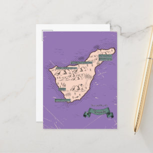 Postale Faire-part Carte de voyage illustrée de Tenerife
