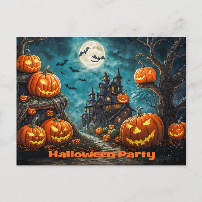 Postale Faire-part Carte d'invitation pour une fête d'Halloween (Devant)