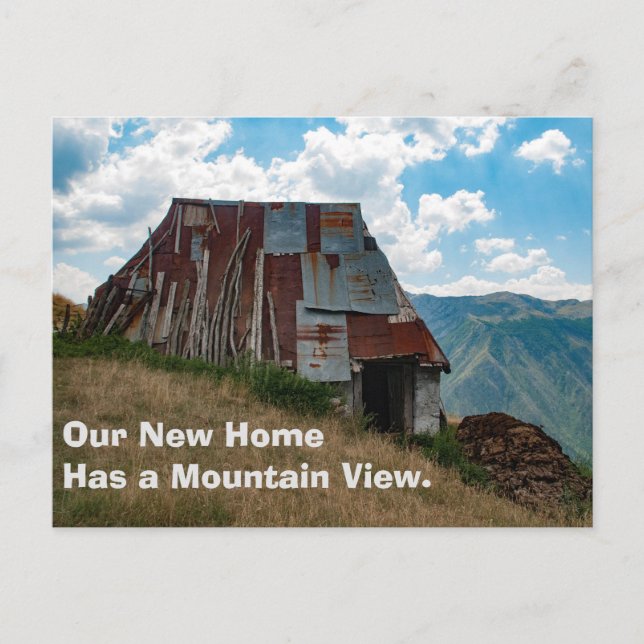 Postale Faire-part Carte drôle de changement d'adresse : Toit de tôle (Devant)