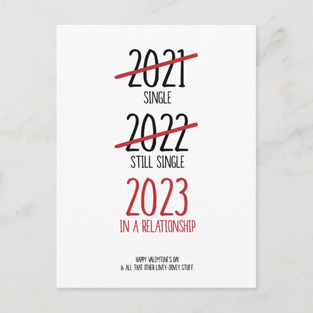 Postale Faire-part Carte drôle de la Saint-Valentin 2023 Dans une rel (Devant)