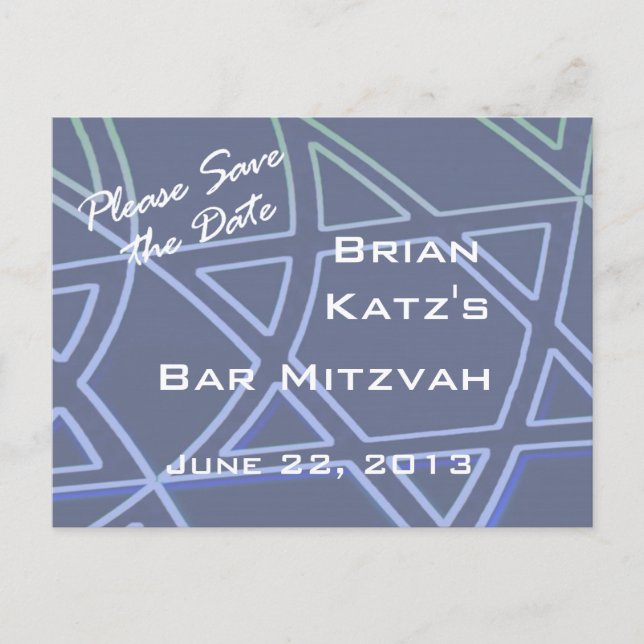 Postale Faire-part Carte étoile de David (Devant)