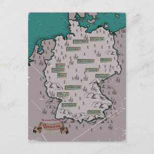 Postale Faire-part Carte illustrée vintage d'Allemagne
