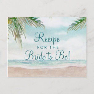Postale Faire-part Carte Island Breeze Sandy Beach Bride to Be Recipe